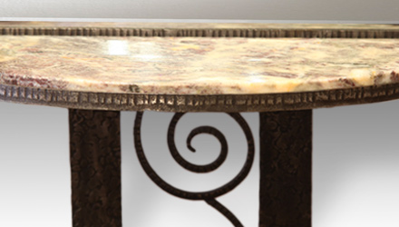 Two traditionally elements of a hall tree were the table and mirror