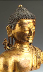This bust of Buddha appears to be awake