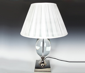 Contemporary crystal lamp with shade