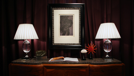 This crystal lamp is part of a much larger collection of contemporary lamps and lighting