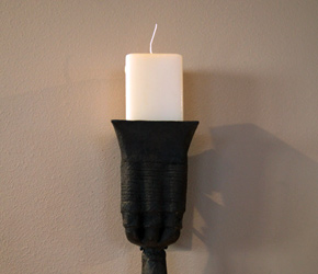 Antique Chinese fireworks launcher repurposed as a wall sconce Antique Chinese fireworks launcher repurposed as a wall sconce