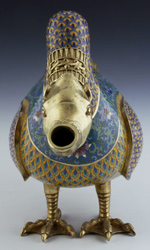 Lidded Goose Form Incense Burner
