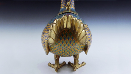 Lidded Goose Form Incense Burner