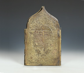 Cast bronze and enamel Russian icon Cast bronze and enamel Russian icon