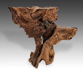Zhu Mu root natural wood table with 2 tiers