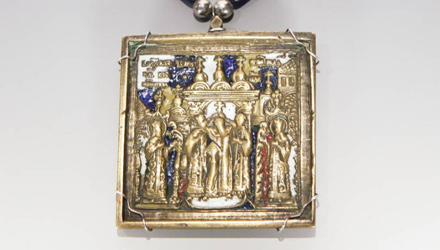 This necklace is is part of a much larger collection of authentic antique bronze Russian icons, crucifixes and sacred jewelry