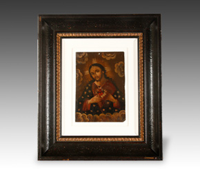 Retablo depicting Jesus of the Sacred Heart