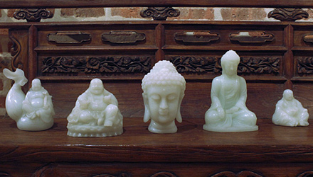 These 'white jade' sculptures just arrived at the Warehouse. Available at 50% off as a special offer while we extend our EXPANSION SALE, Oct. 25 through Oct. 31!