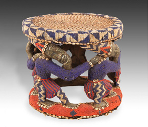 West African stool with ancestral motif