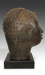 Royal portrait head made from terra cotta rather than bronze