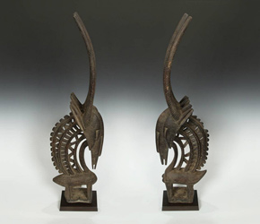 Male and Female Chiwara, or Antelope Headdresses Male and Female Chiwara, or Antelope Headdresses