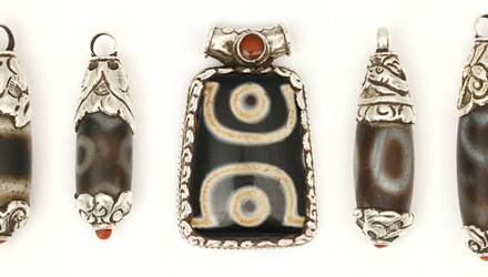This Dzi bead pendant is part of a much larger collection of tribal jewelry available exclusively at PRIMITIVE