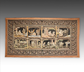 Eight-panel Kalaga, or embroidered weaving from Myanmar Eight-panel Kalaga, or embroidered weaving from Myanmar