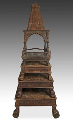 This rosewood altar is in 4 stacking sections This rosewood altar is in 4 stacking sections