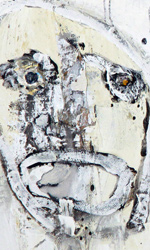 This work incorporates dried paint chips on its surface