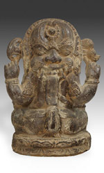 This stone Ganesh depicts Barong on the back This stone Ganesh depicts Barong on the back
