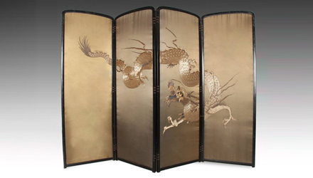 Part of a much larger collection of folding and standing Asian floor screens available exclusively at PRIMITIVE