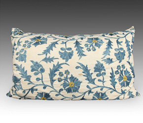 Hand-embroidered Suzani cotton and silk pillows Hand-embroidered Suzani cotton and silk pillows