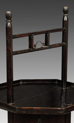These lacquered elm wood cabinets were balanced on either side of a bamboo shoulder pole