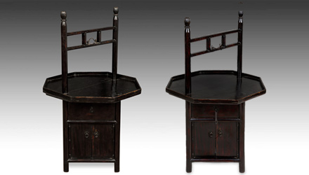 This pair of antique Chinese 'carrying cabinets' are part of a much larger collection of inventory available during our Warehouse Moving Sale at 50% OFF!