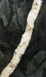 Mineral inclusions produced a sinuous white vein in the marble