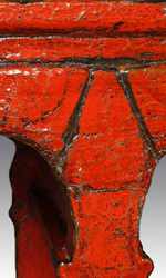 This elmwood Calligraphy Table has a rare cracked lacquer patina