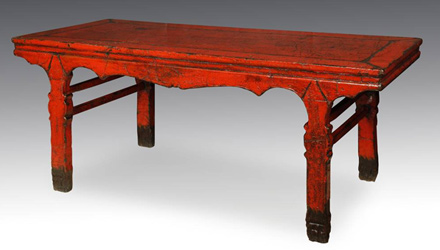 Lacquered elmwood Chinese calligraphy table