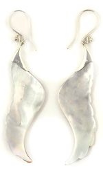 These pearly earrings are set in sterling silver