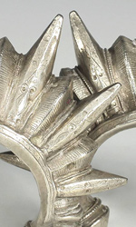 At an astonishing 12.6 ounces of silver, these cuffs were part of a valuable dowry in 19th. C India 