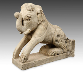 18th C. stone temple guardian salvaged from the 2001 Gujarat earthquake