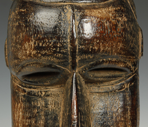 Baule mask of tribesman with pith helmet