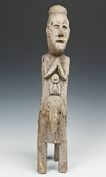 Bridge Watchers generally depict the figure facing forward with hands meeting in meditation