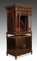 19th C. antique Chinese compound shrine cabinet