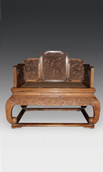An exquisite classical throne featuring imperial dragon motifs