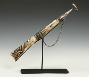 Carved bone trumpet or kangling