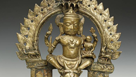 18th C. cast bronze figure of Shiva and Parvati