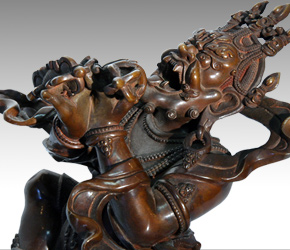 Bronze Incense Burner Depicting Mahakala (detail)