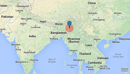 Nagaland is located in Northeast India and Northwest Burma