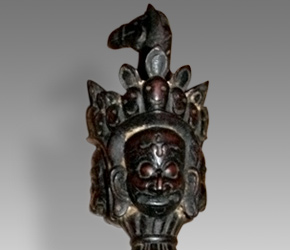 Phurba, Kila or Ritual Blade depicting Kuvera