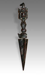 Phurba, Kila or Ritual Blade depicting Kuvera