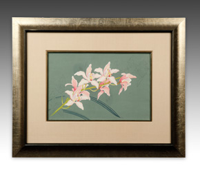 Rank-Fu Orchid series woodblock print