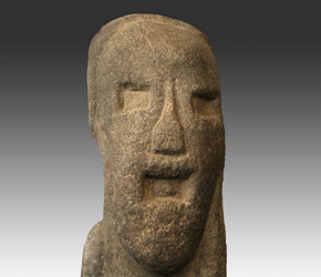 Stone monolith depicting male ancestor