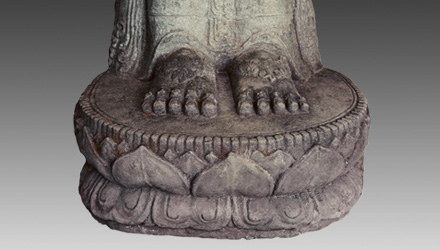 The lotus base upon which Mahadevi stands is the symbol of the awakened mind