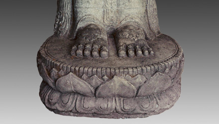 The lotus base upon which Mahadevi stands is the symbol of the awakened mind