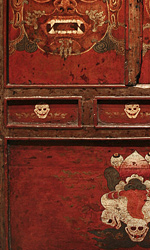 17th-18th C. Tibetan cabinet with Mahakal motif