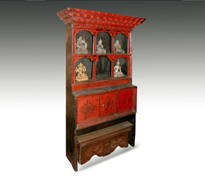 Tibetan Torgam or Chosum Altar Cabinet