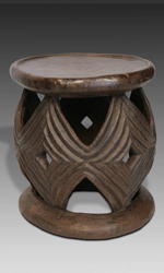 Bamileke Stool with Diamond Pattern