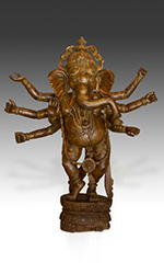 ganesh standing wooden sculpture