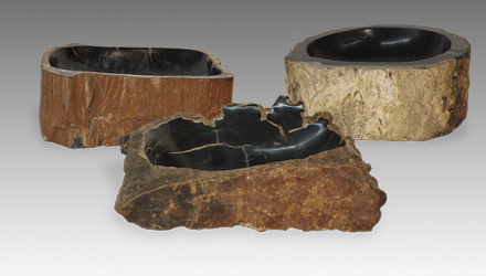 Select petrified wood bowls