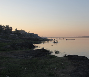 The banks of the Narmada River at low tide during the dry season in 2010